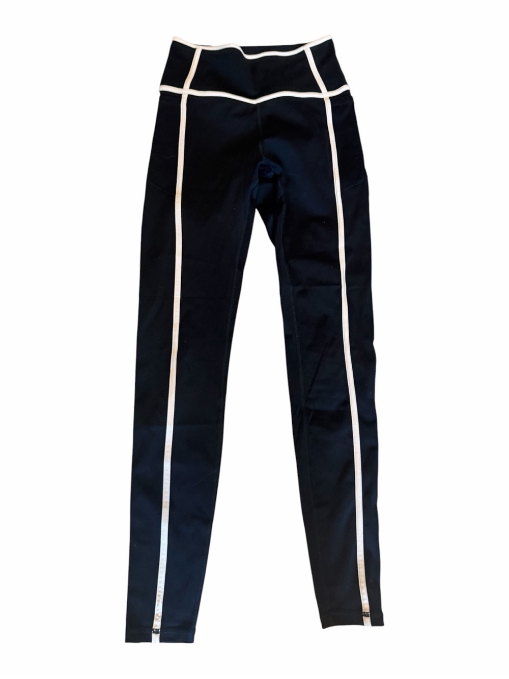 ANTONIO MELANI Black Leggings with White Side Stripes